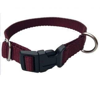 Nylon Adjustable Collar 5/8", 9-13" Burgundy Unleashed
