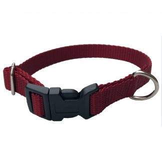 Nylon Adjustable Collar 5/8", 9-13" Velvet Red