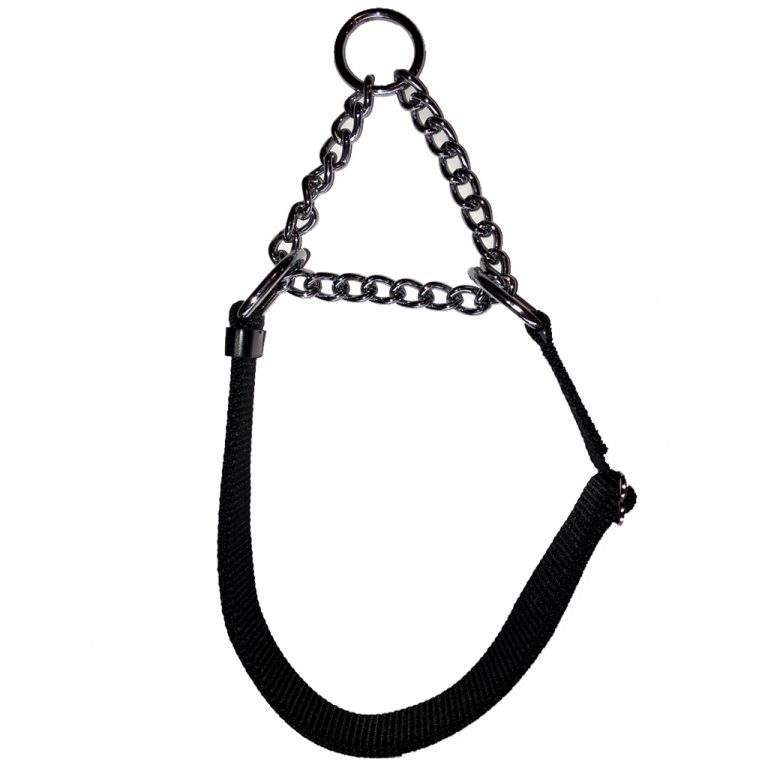 Martingale Nylon w/chain 1" x 18-24" Black