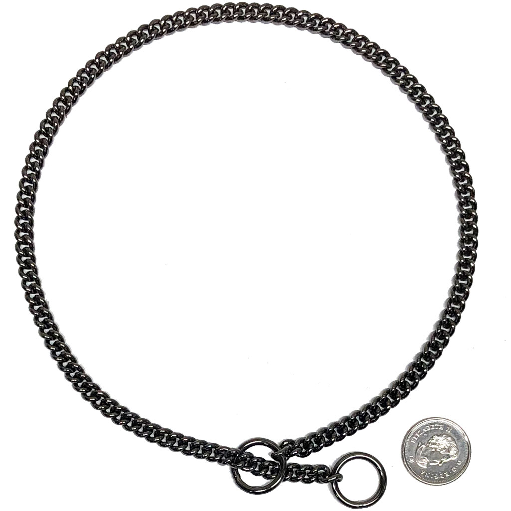 Show / Jewellery Chain Collar Jeweller's Link (xfine) 1.4mm x 14" Black Chrome