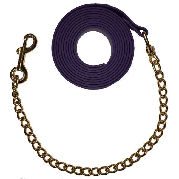 Beta Equine Lead 1" x 10' Heavyweight w/24" lead Brass chain Purple